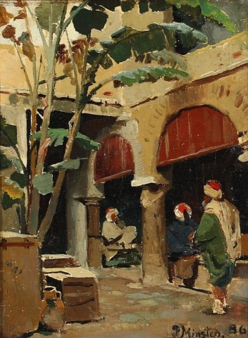 Blick von einem algerischen Innenhof 1886