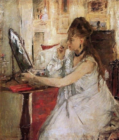 Young Woman Powdering Herself