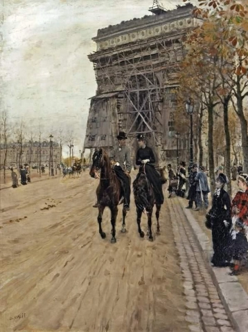 Een rit langs de Avenue des Champs-Elysees, 1875