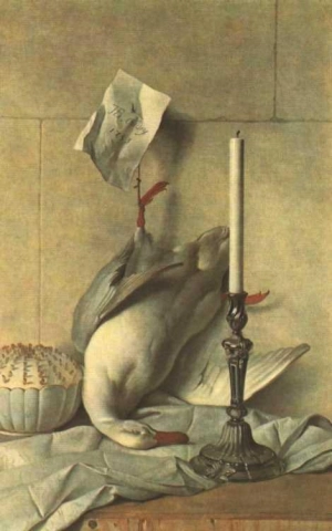 Oudry Jean Baptiste Bodegón con pato blanco