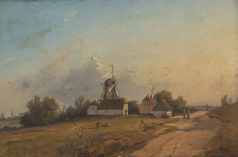 Landschaft mit Bispebjerg-Mühle