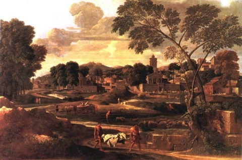 Poussin Nicolas Landschaft mit der Beerdigung von Phocion