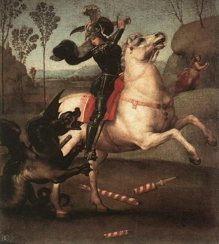 Saint George fighting with the dragon