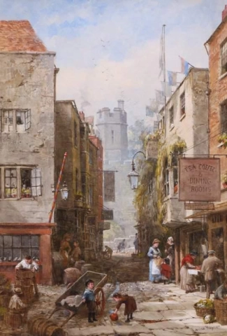 Windsor Castle vanaf Market Street tegenover Castle Hill