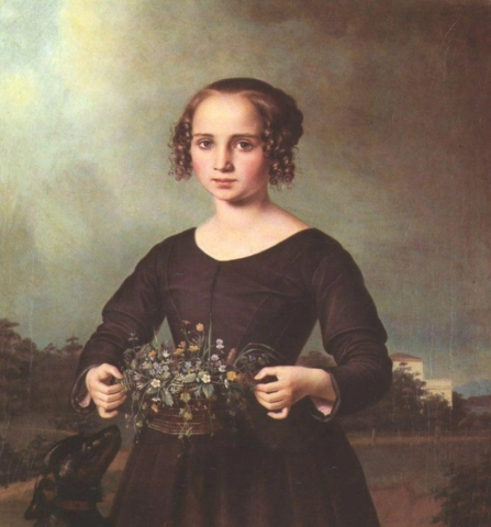 Rayski F Von Portrait Of A Young Girl