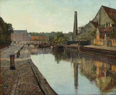 Ein Blick auf den Frederiksholms-Kanal mit Christianshavn in der Ferne