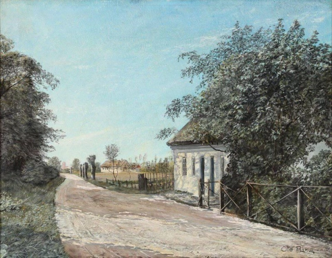 View From A Village Road With A Thatched House