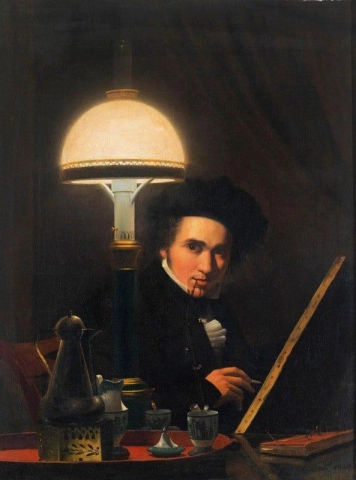 Self Portrait By Lamplight