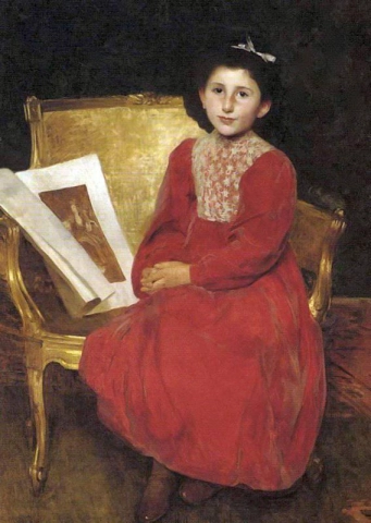 Grace Stettauer, vijf jaar oud, 1885