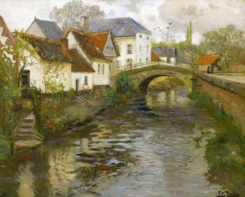 Klein stadje nabij La Panne, België ca. 1905