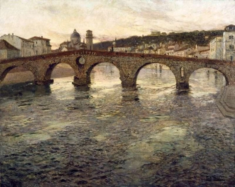The Adige River At Verona Ca. 1894