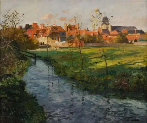 Village By A Stream