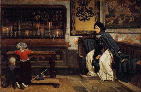 Margaretha in de kerk ca. 1860