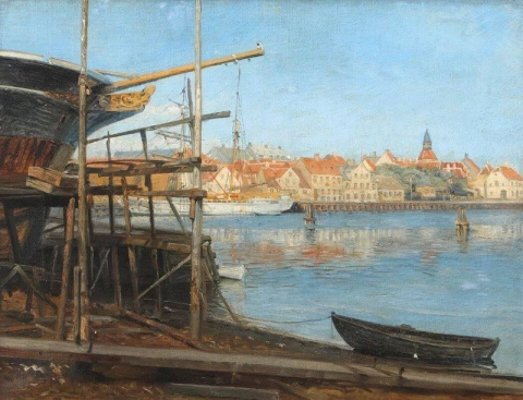 Hamnlandskap från Faaborg 1904