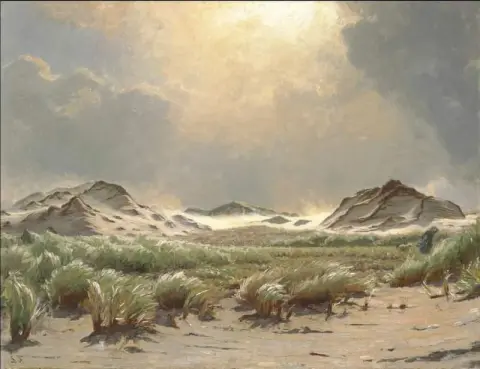 Sterk vind i sanddynene Skagen
