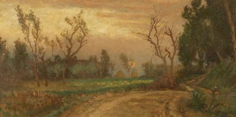 Perto da Villa Ansidei Perugia Sunset 1873-80