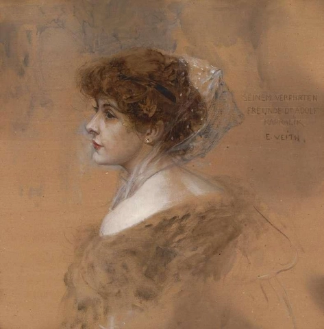 Three-quarter Portrait Of A Young Woman With Bared Shoulders