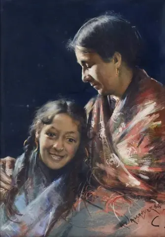 Retrato de mujer y niña