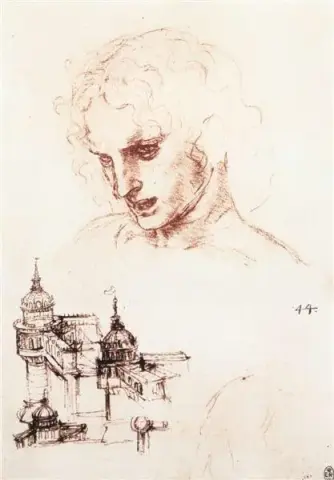 Study of an apostle's head and architectural study