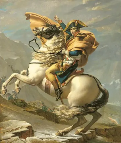 Napoleón cruzando los Alpes