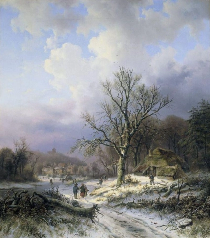 Alexander Joseph Daiwaille Paesaggio innevato 1845