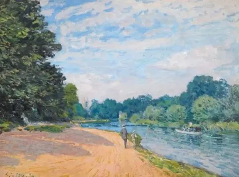 The Thames with Hampton Church, 1874