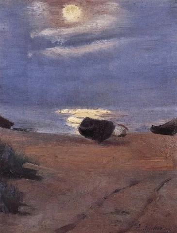 Anna Ancher, Barche al chiaro di luna a South Beach