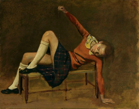 Balthus Therese på en benk 1939