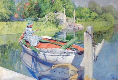 Carl Larsson, Pesca, 1909