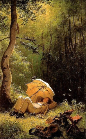 Carl Spitzweg Målaren I En Skogsröjning