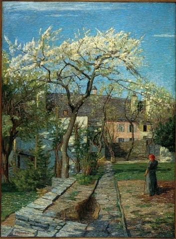 Carlo Fornara-kersenbomen in bloei 1914