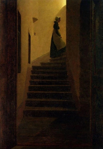 Caspar David Friedrich Dame auf der Treppe Caroline auf der Treppe um 1825