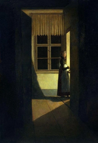 Caspar David Friedrich The Woman With The Candlestick C. 1825