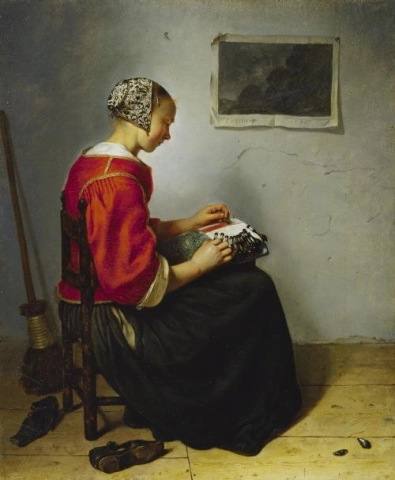 Caspar Netscher The Lace Maker 1662