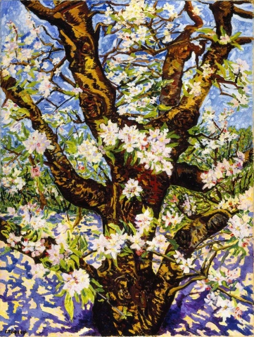 Charley Toorop gammelt blomstrende epletre 1949