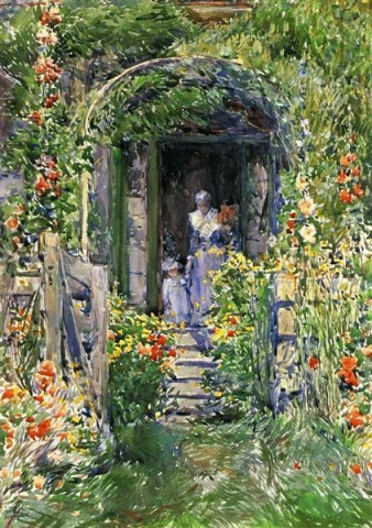 Childe Hassam Isles Of Shoals -puutarha eli The Garden In Its Glory 1892