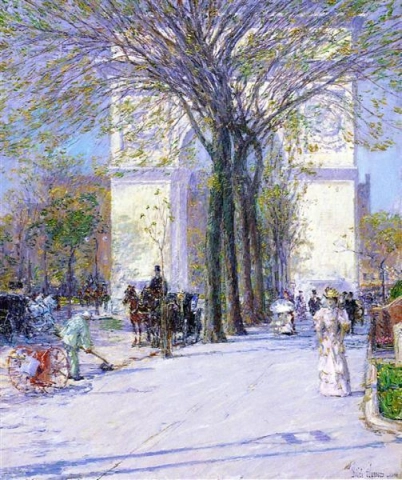 Childe Hassam Washington Arch våren 1895