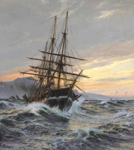 Christian Molsted Fregatten Jylland utanför Plymouth 1897