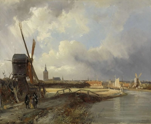 Cornelis Springer, Ansicht von Den Haag, ca. 1850-1852