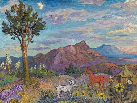 David Burliuks landskap i New Mexico - 1942