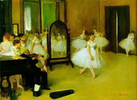 A aula de dança por volta de 1870