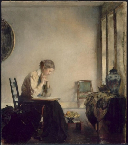 Edmund C. Tarbell, Girl Reading, 1909