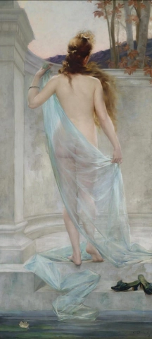 Edouard-marie-guillaume Dubufe Diana Leaving Her Bath