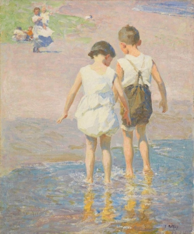 Edward H. Potthast, irmão e irmã, por volta de 1915