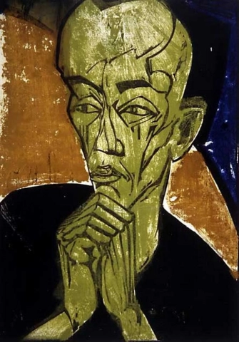 Erich Heckel, Portret van een man (Männerbildnis), 1919