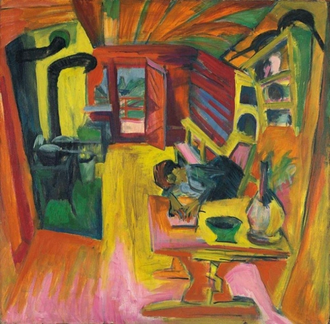 恩斯特·路德维希·基什内尔 (Ernst Ludwig Kirchner) - 高山厨房 1918