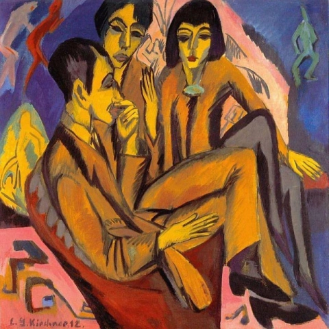 Ernst Ludwig Kirchner Group Of Artists Artists Conversation 1913