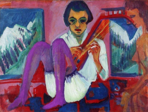 Ernst Ludwig Kirchner, suonatore di mandolino - 1921