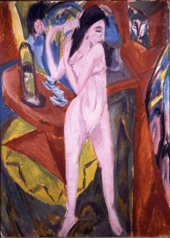 Ernst Ludwig Kirchner Nude Combing Her Hair - Sich Kammender Akt 1913