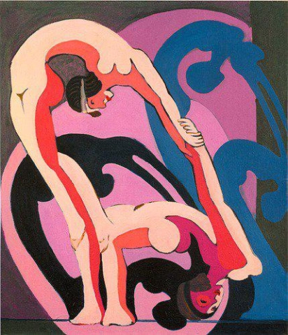 Ernst Ludwig Kirchner Två akrobater 1933